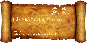 Pödör Károly névjegykártya