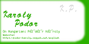 karoly podor business card